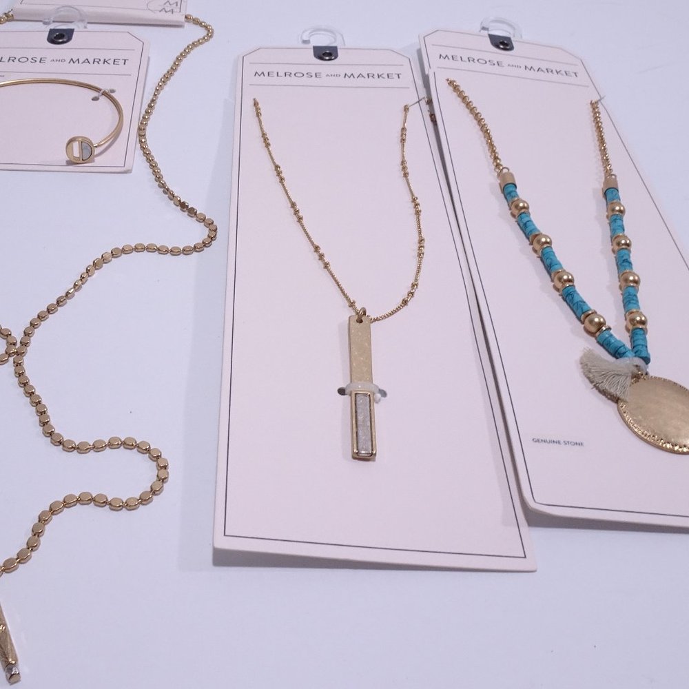 Nordstrom Melrose and Market JEWELRY LOT 4 3 Necklace 1 Bracelet NWT 120